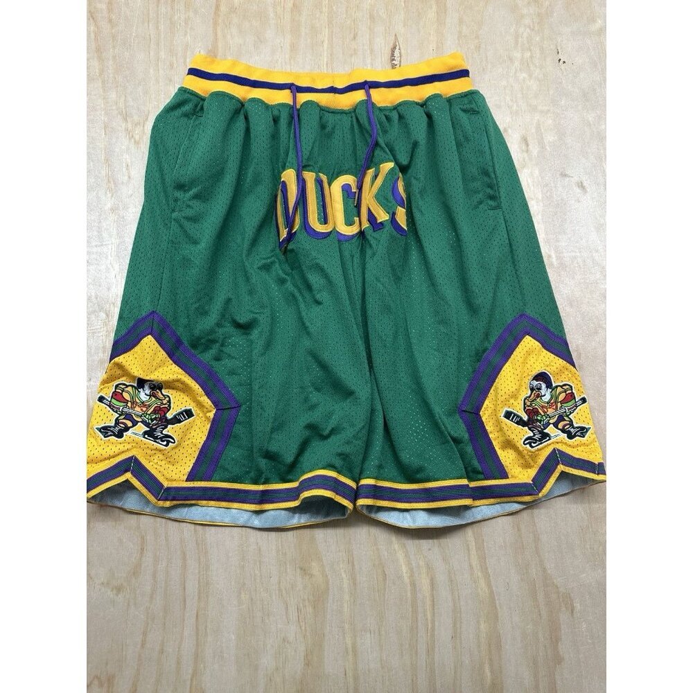 Hot Anaheim Ducks NHL Men Green Stitched Pocket Shorts US 3XL‎